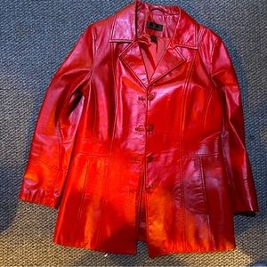 Danier Medium Red Leather Jacket